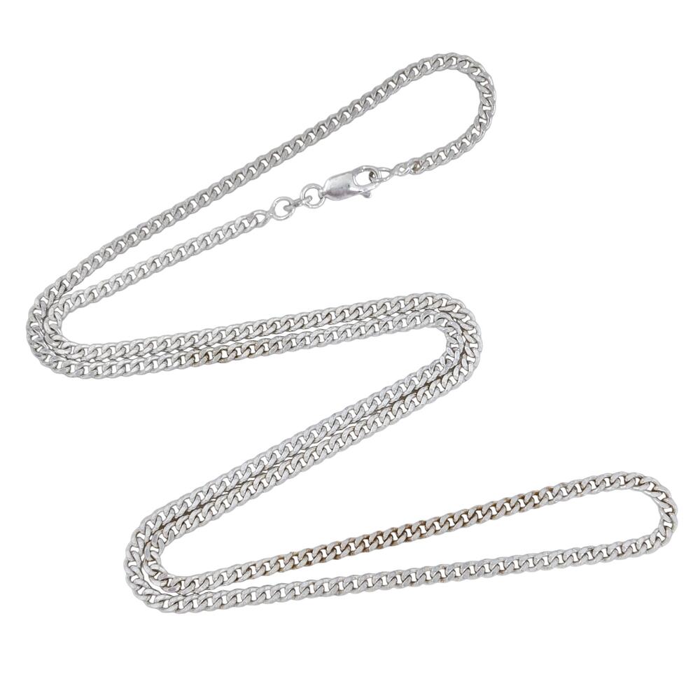 Estate Sterling Silver 925 2.8mm Curb Chain Necklace 23.5"